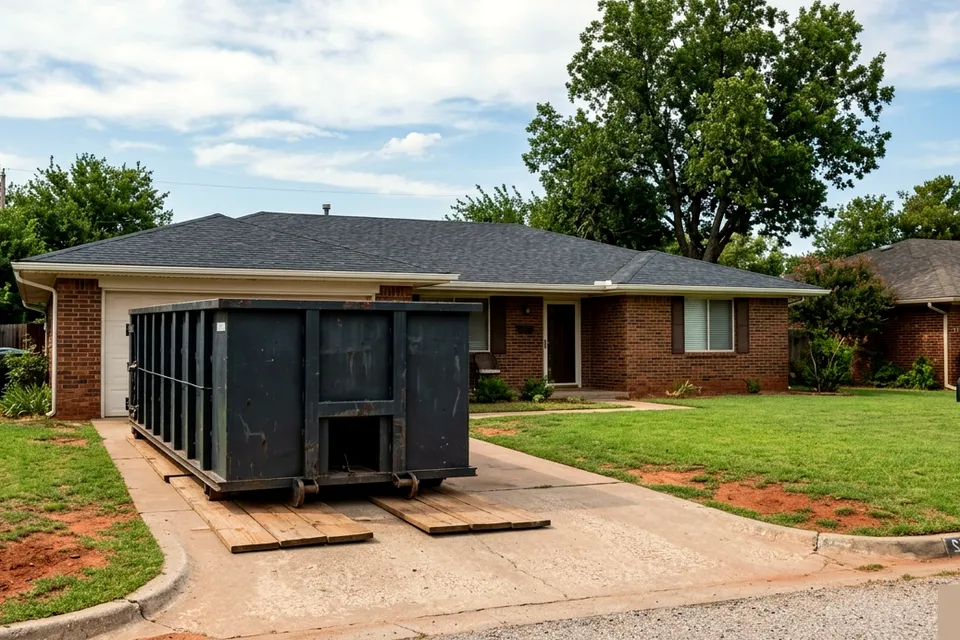 20 yard roll off dumpster in Lawton OK for church and school storage room cleanouts