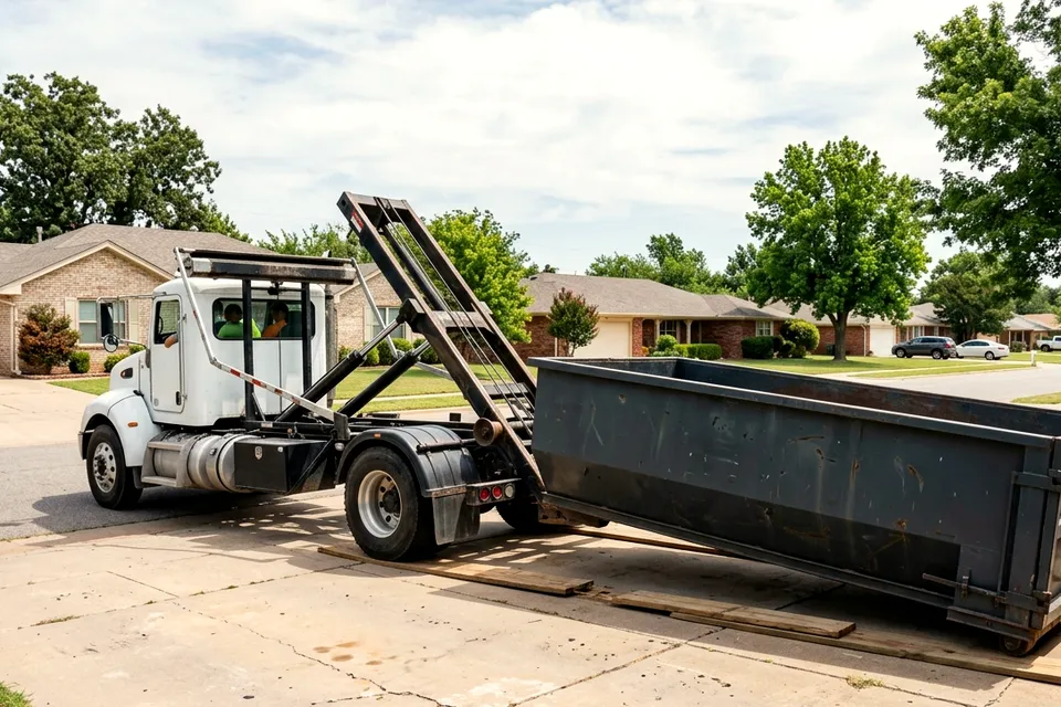 Dumpster rental in Duncan OK delivered for residential and commercial projects on Highway 7